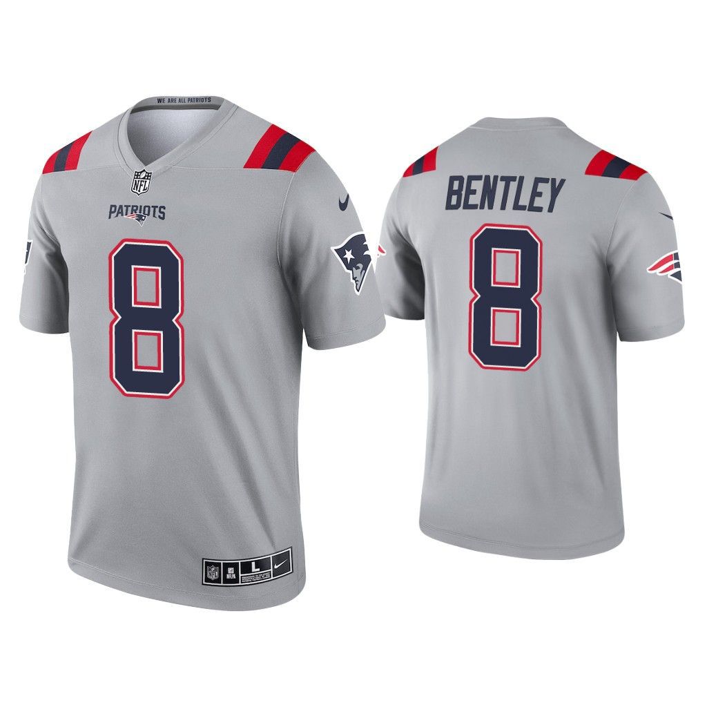 Men New England Patriots #8 Ja Whaun Bentley Nike Grey Inverted Legend NFL Jersey->new england patriots->NFL Jersey